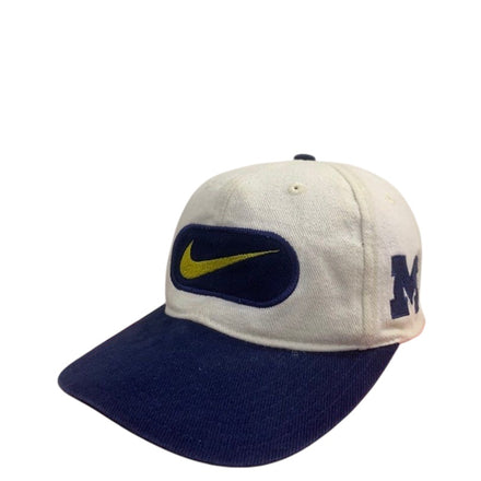 Vintage Nike 1990s Michigan Wolverine’s M Yellow Swoosh Spellout Hat