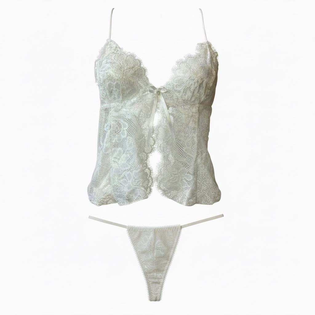 Vintage 1980s White Lace 2piece set