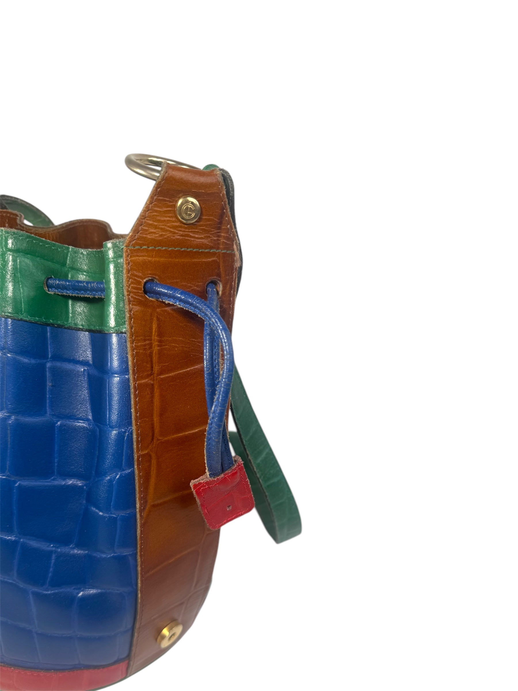 Vintage Rare Leather 90s Bucket Bag