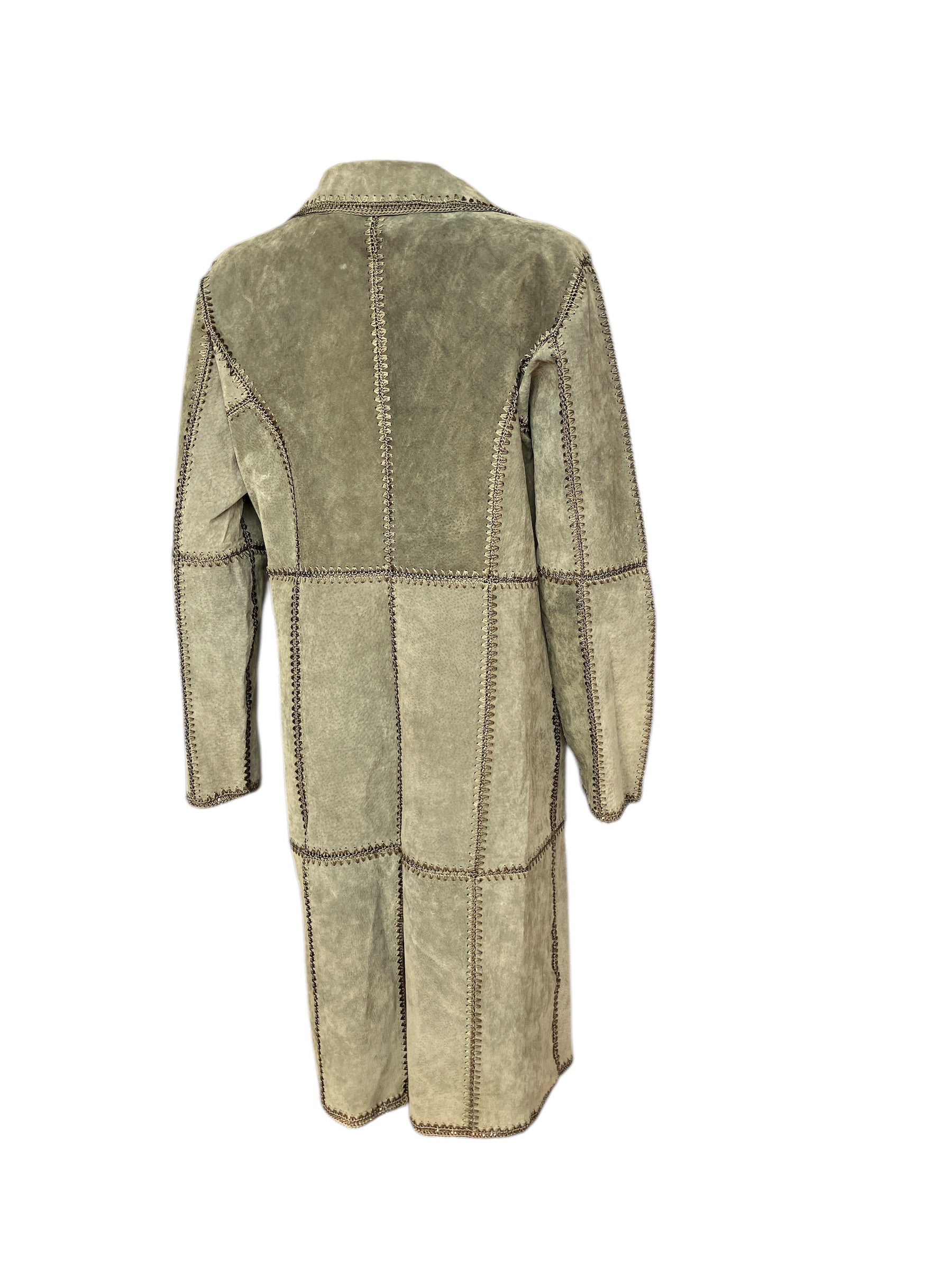 Vintage Y2K Leather Suede Trench Coat