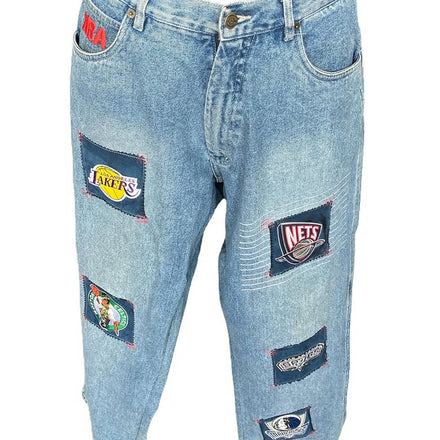 Vintage Y2K NBA Patchwork Denim