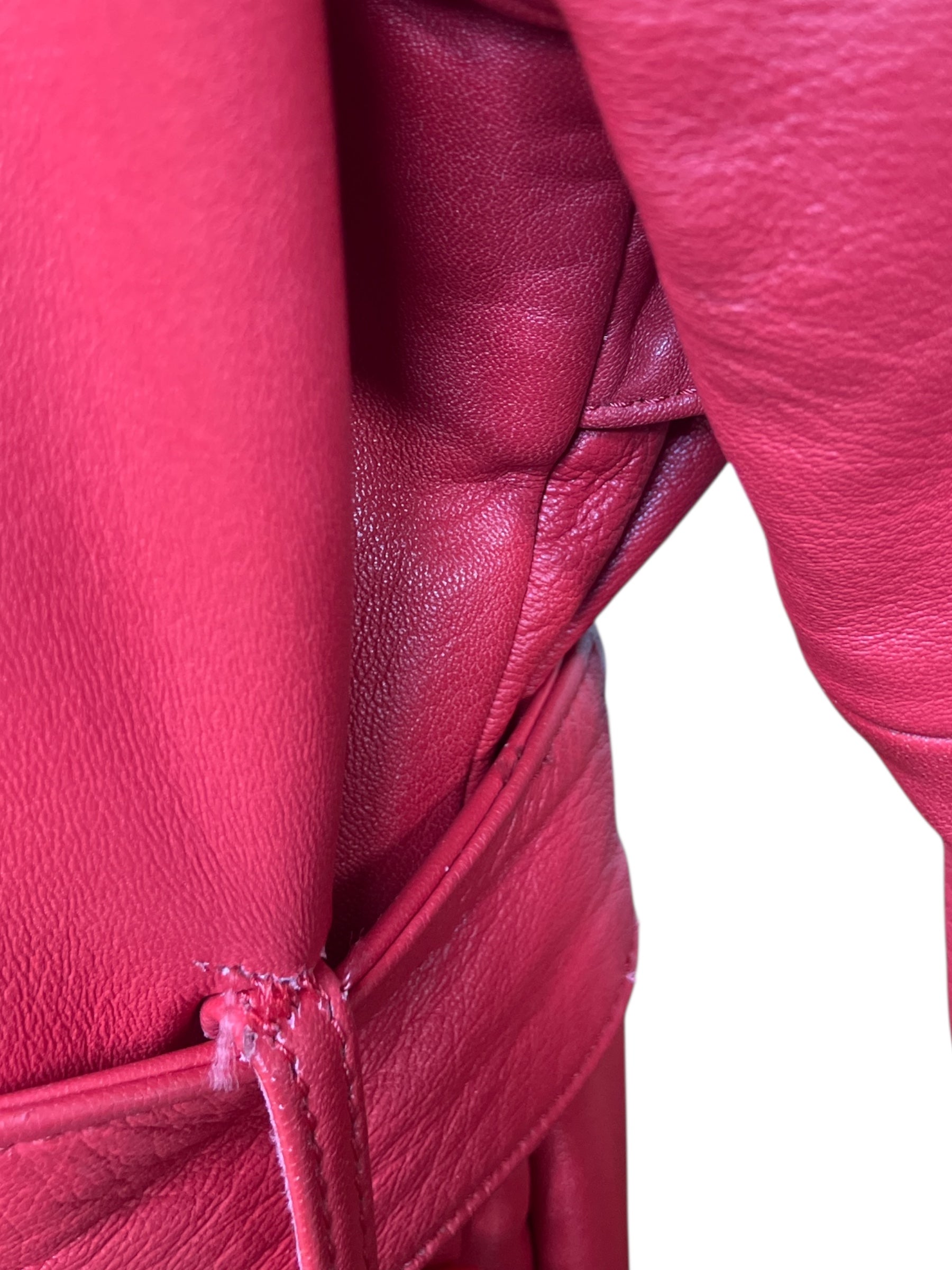 Vintage 1980s Cherry Red Double Breasted Trench Coat