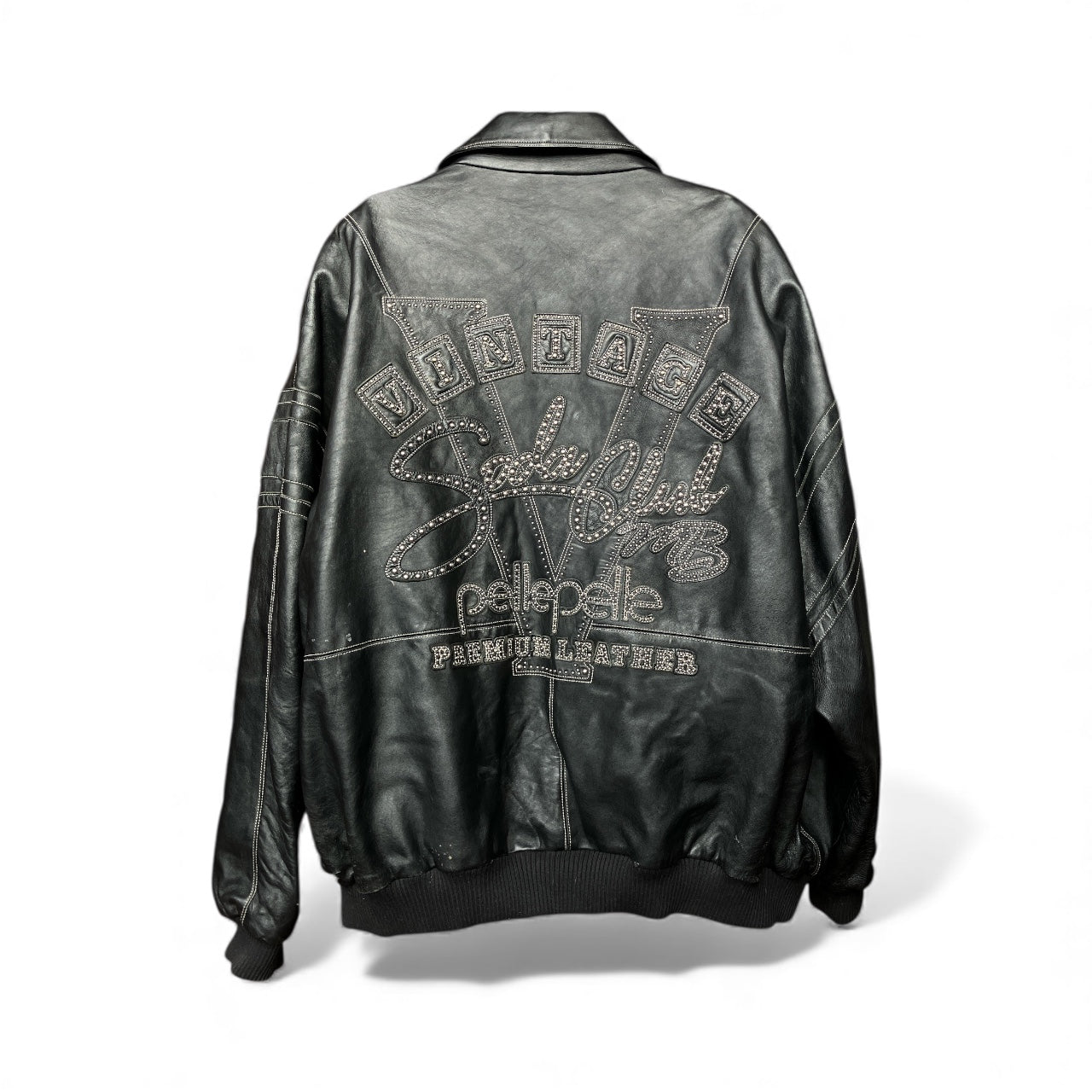 Vintage 1990s Pelle Pelle Bomber Leather Jacket