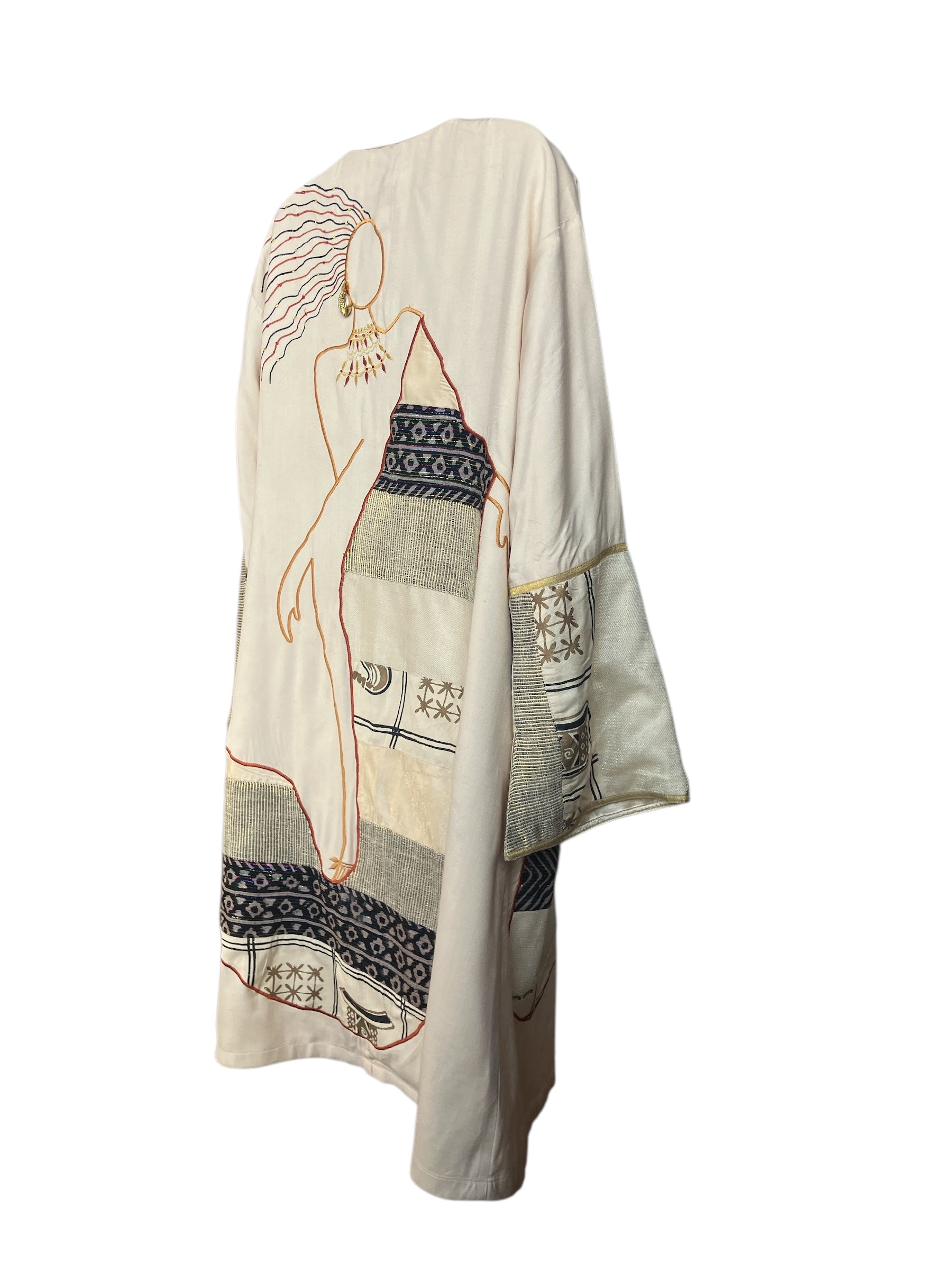 Vintage 1980s Embroidered Duster