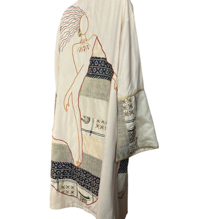 Vintage 1980s Embroidered Duster