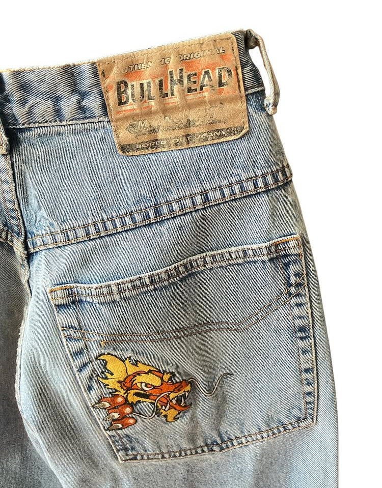 Vintage Rare Y2K Baggy Bullhead Denim