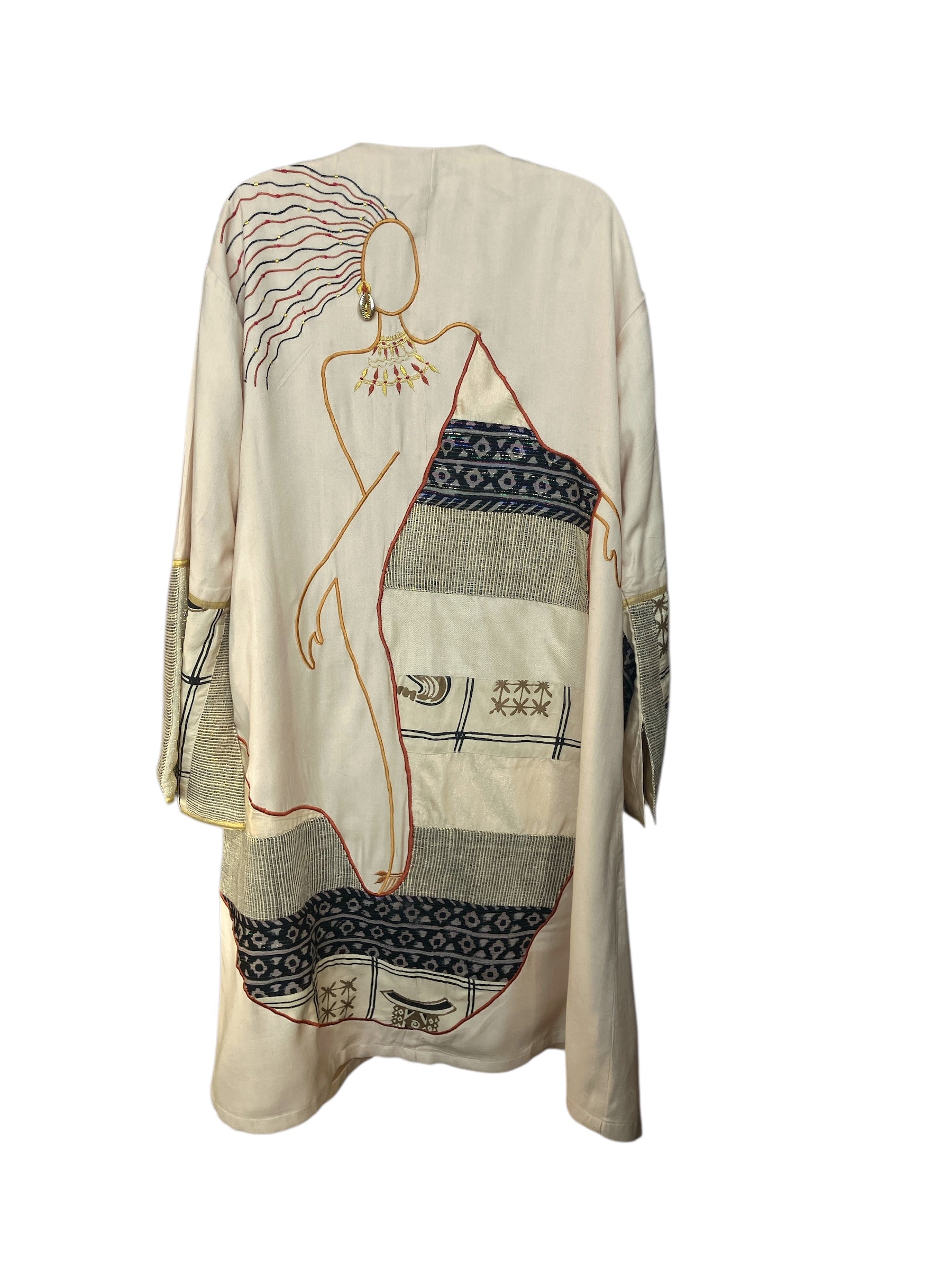 Vintage 1980s Embroidered Duster