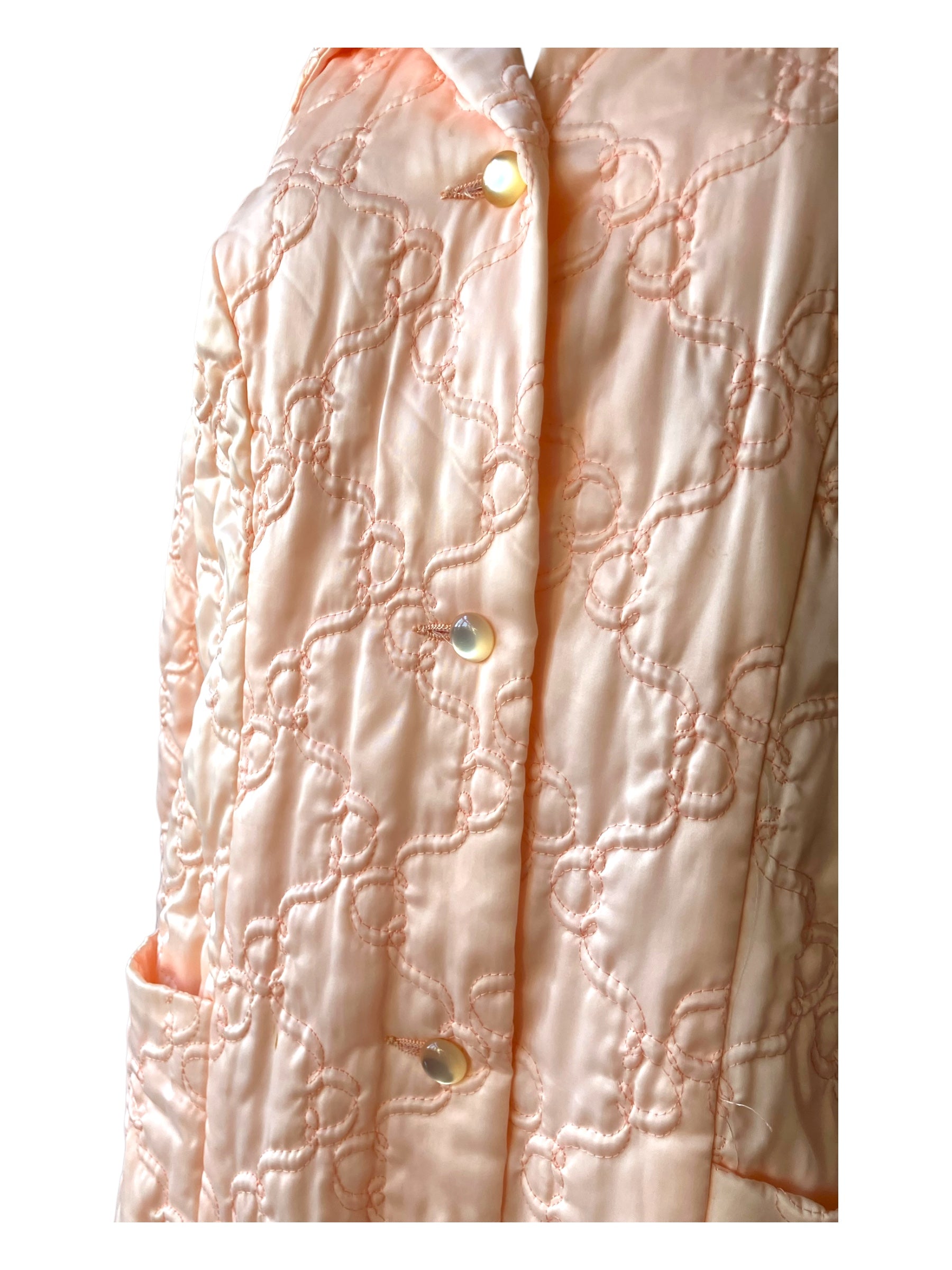 Vintage Quilted Pink Housecoat
