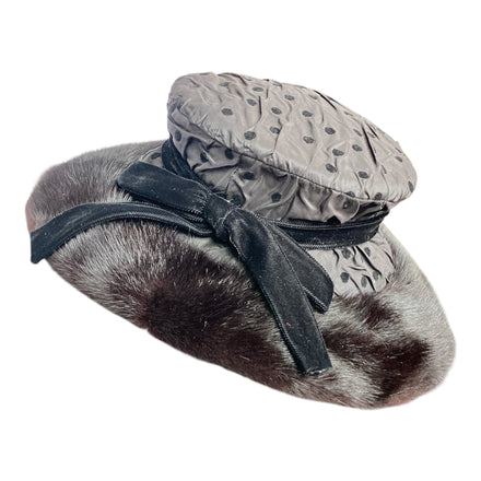 Vintage 1920s Mink Fur Pooka Dot Hat