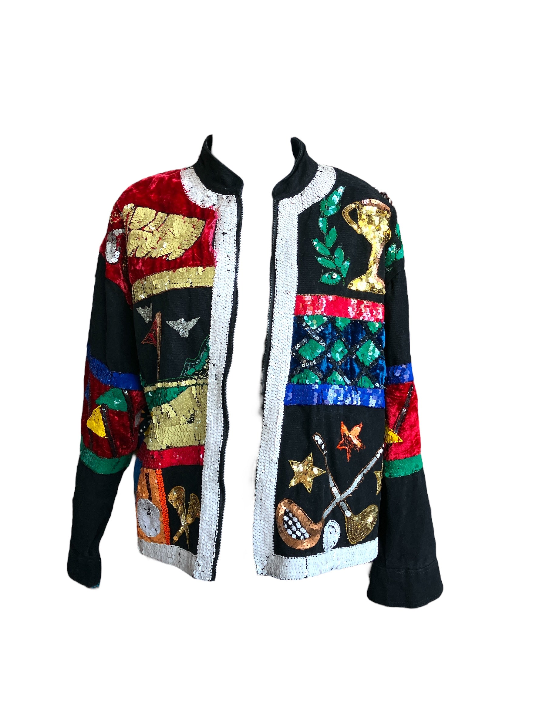 Vintage 1980s Rare Carducci Golf Sequined Jacket