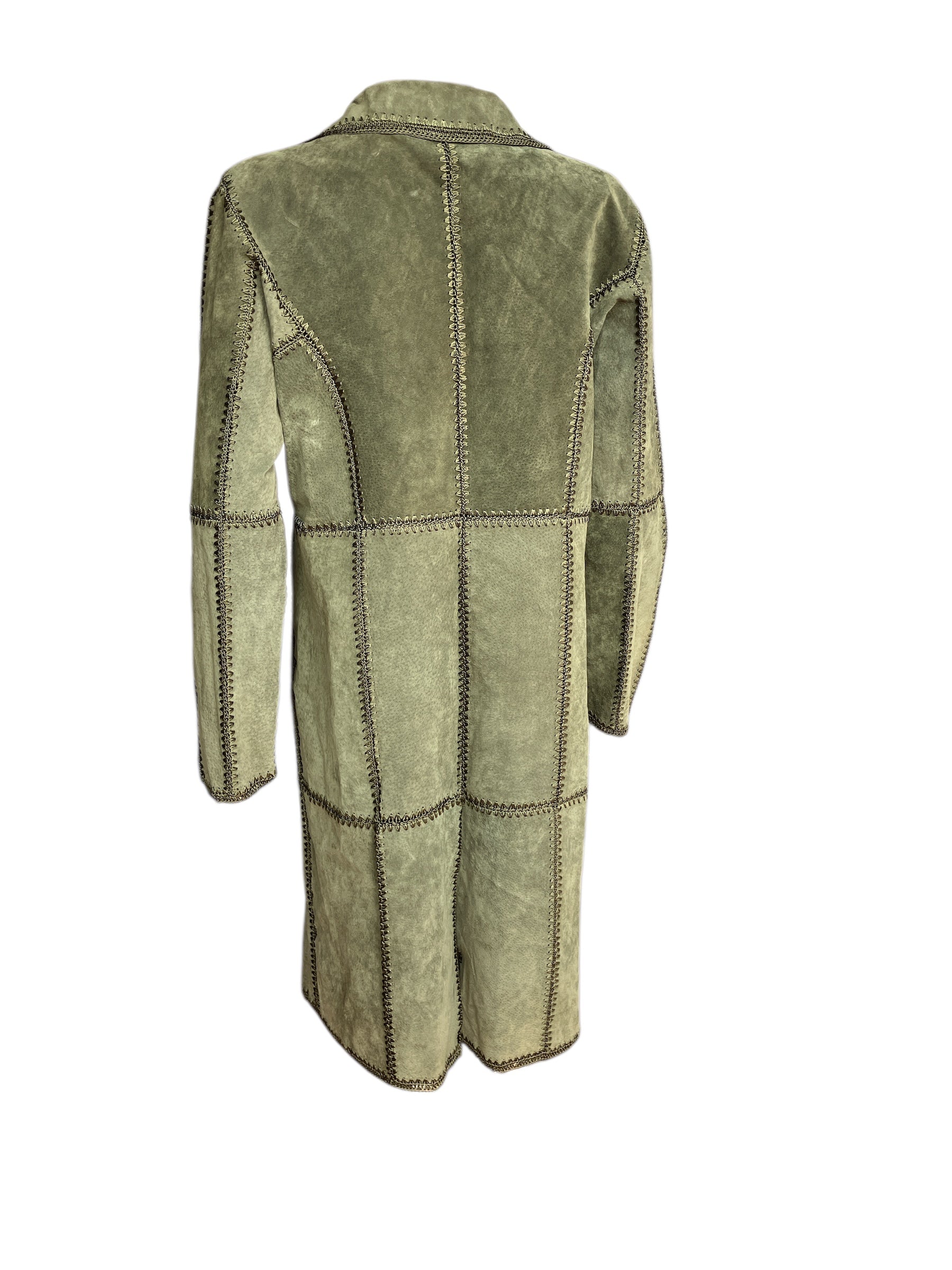 Vintage Y2K Leather Suede Trench Coat