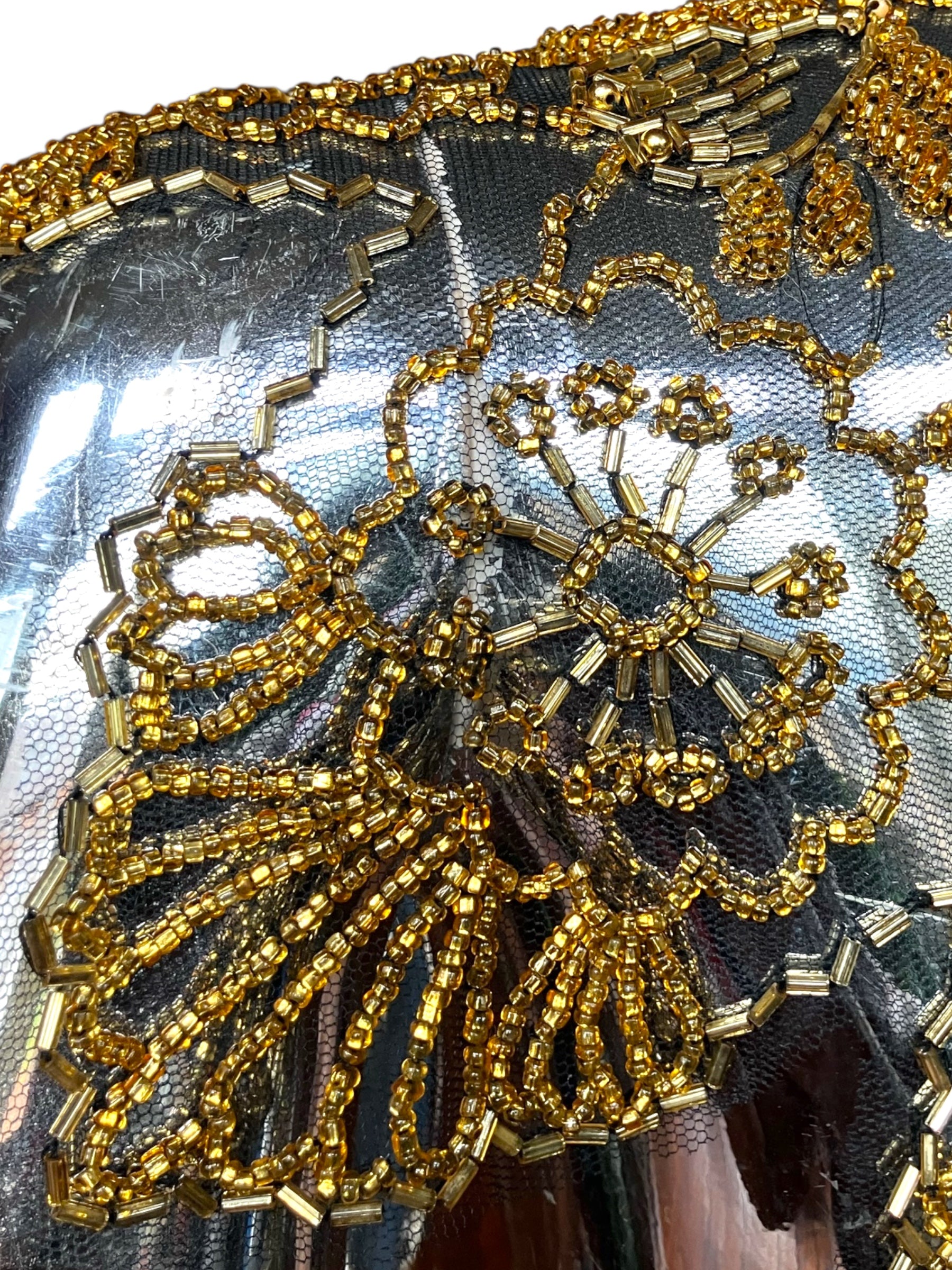 Vintage 1980s Gold Sequin Strapless Bra