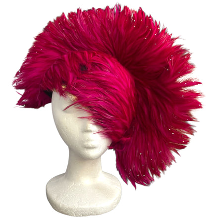 Vintage 1950s Jack McConnell Couture Rare Feather Rhinestone Halo Hat
