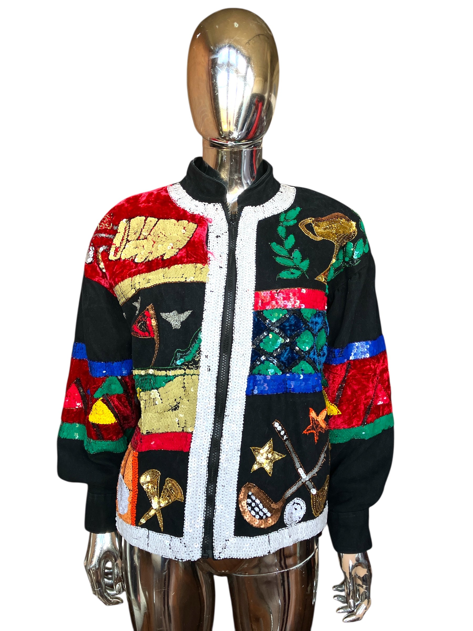 Vintage 1980s Rare Carducci Golf Sequined Jacket