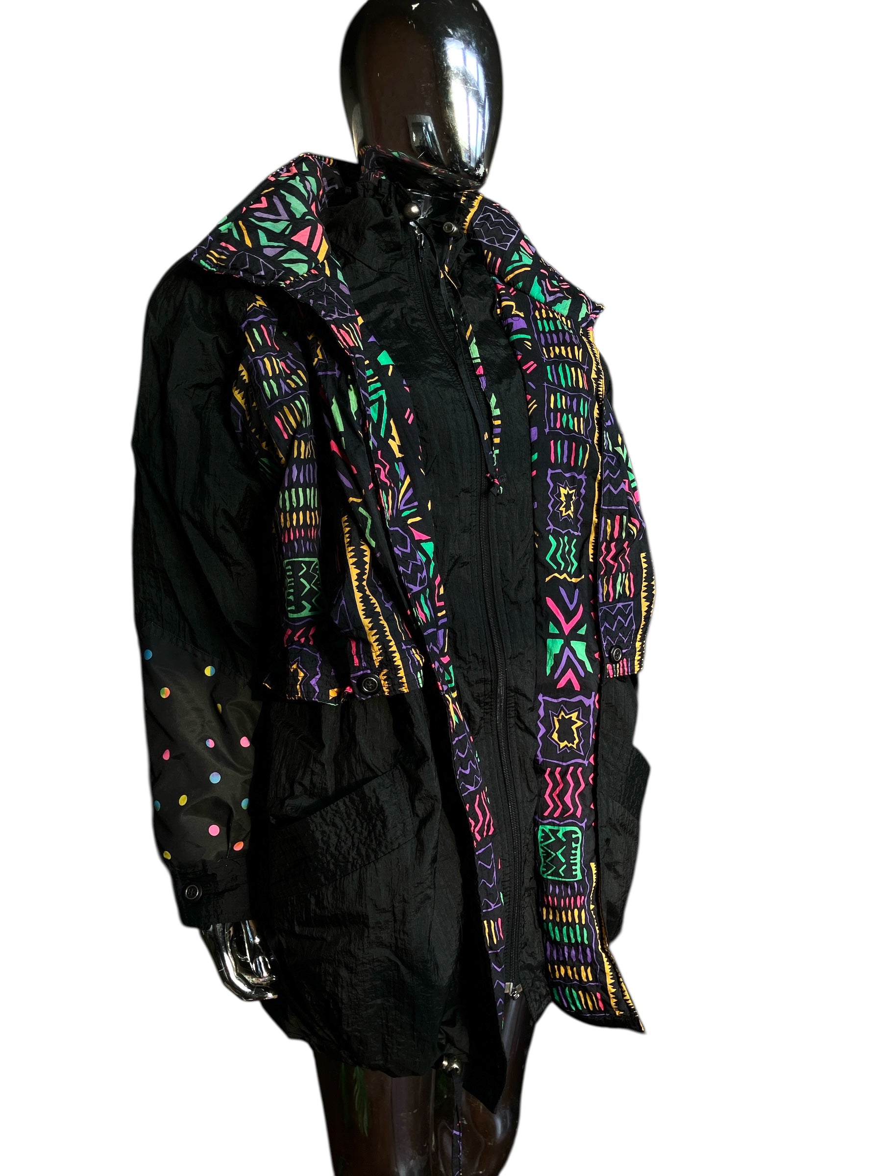 Vintage 1980s Puffer Windbreaker Coat