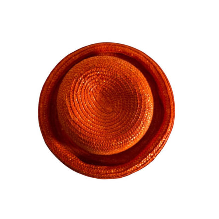 Vintage 1990s Orange Straw Hat