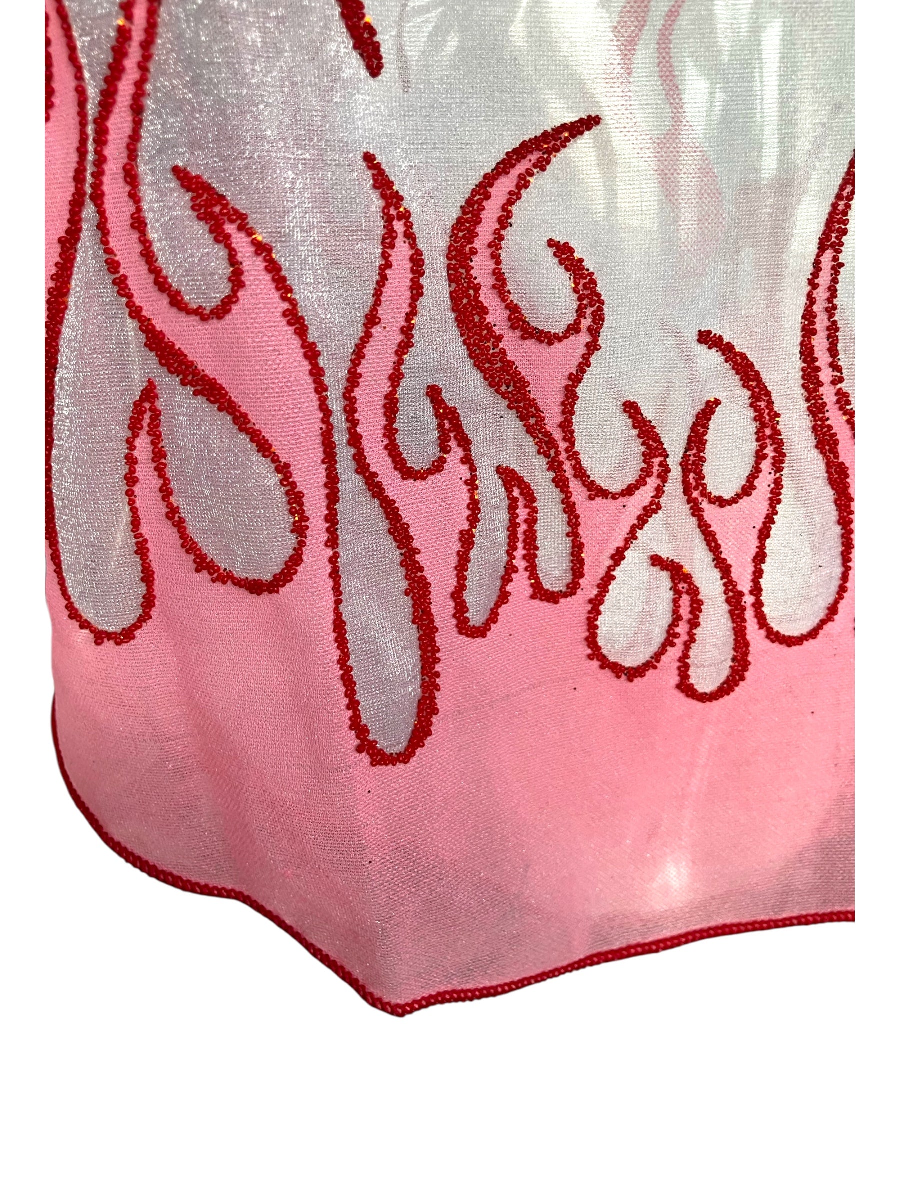 Vintage Y2K Sheer Beaded Top