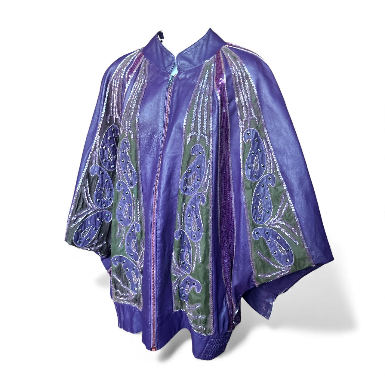 Vintage 1980s Sequin Leather Jacket