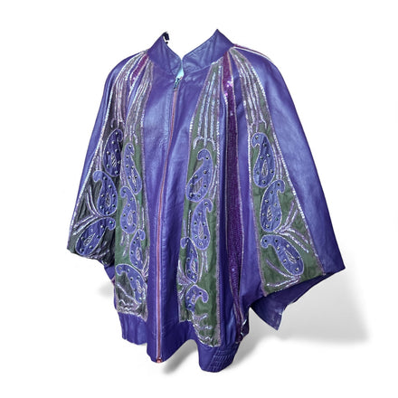 Vintage 1980s Sequin Leather Jacket