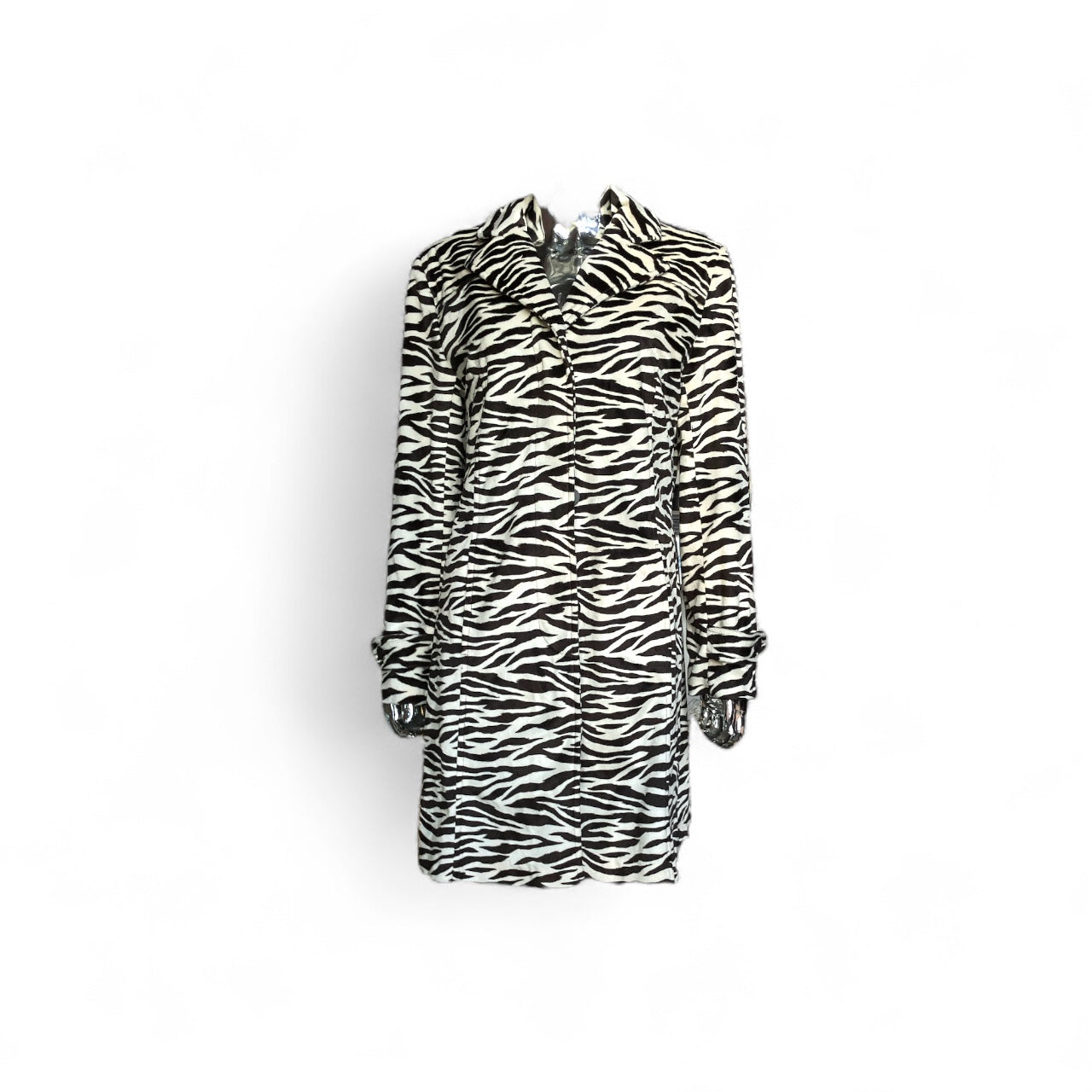 Vintage Y2K Zebra Print Trench Coat