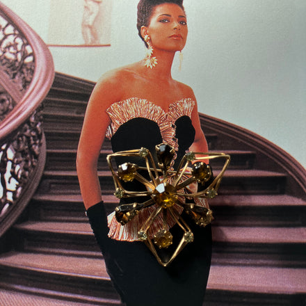 Vintage Brown Rhinestone Brooche