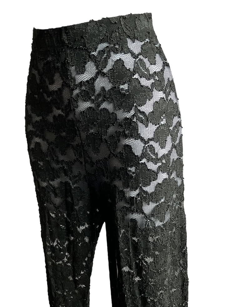 Vintage Black Lace Bell bottom Pants