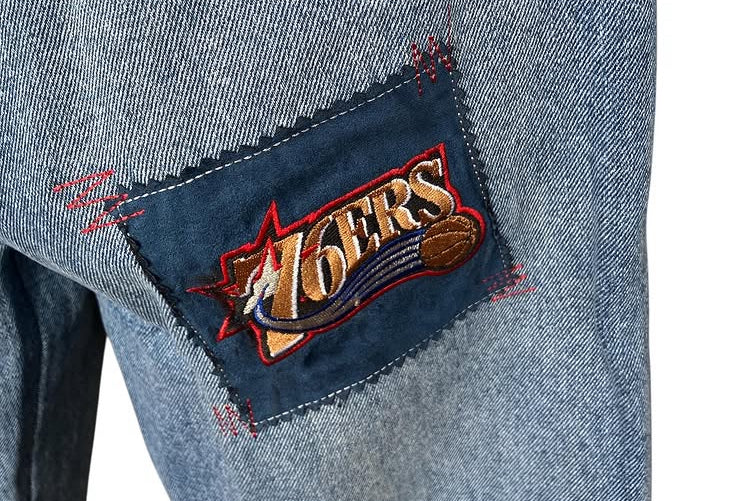 Vintage Y2K NBA Patchwork Denim