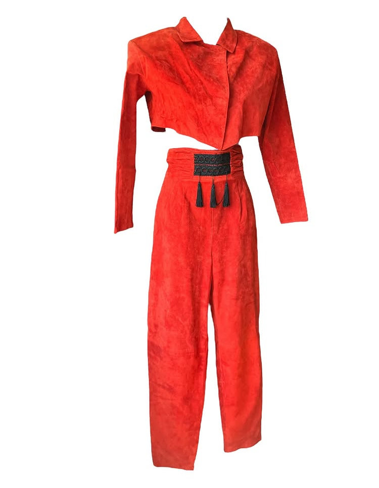 Vintage 80s Leather Rare 2piece