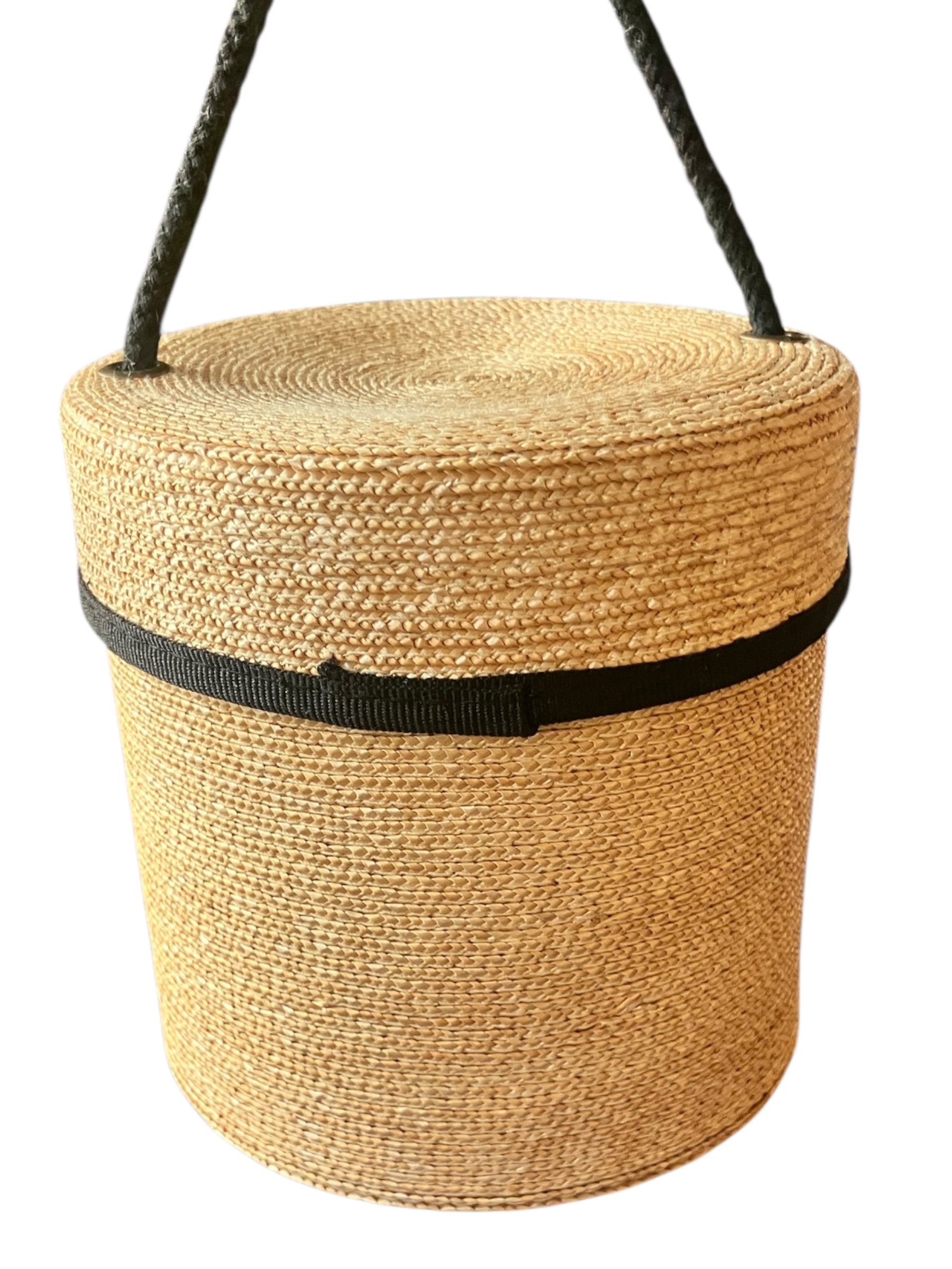 Vintage Peter Beaton Straw Circular Purse