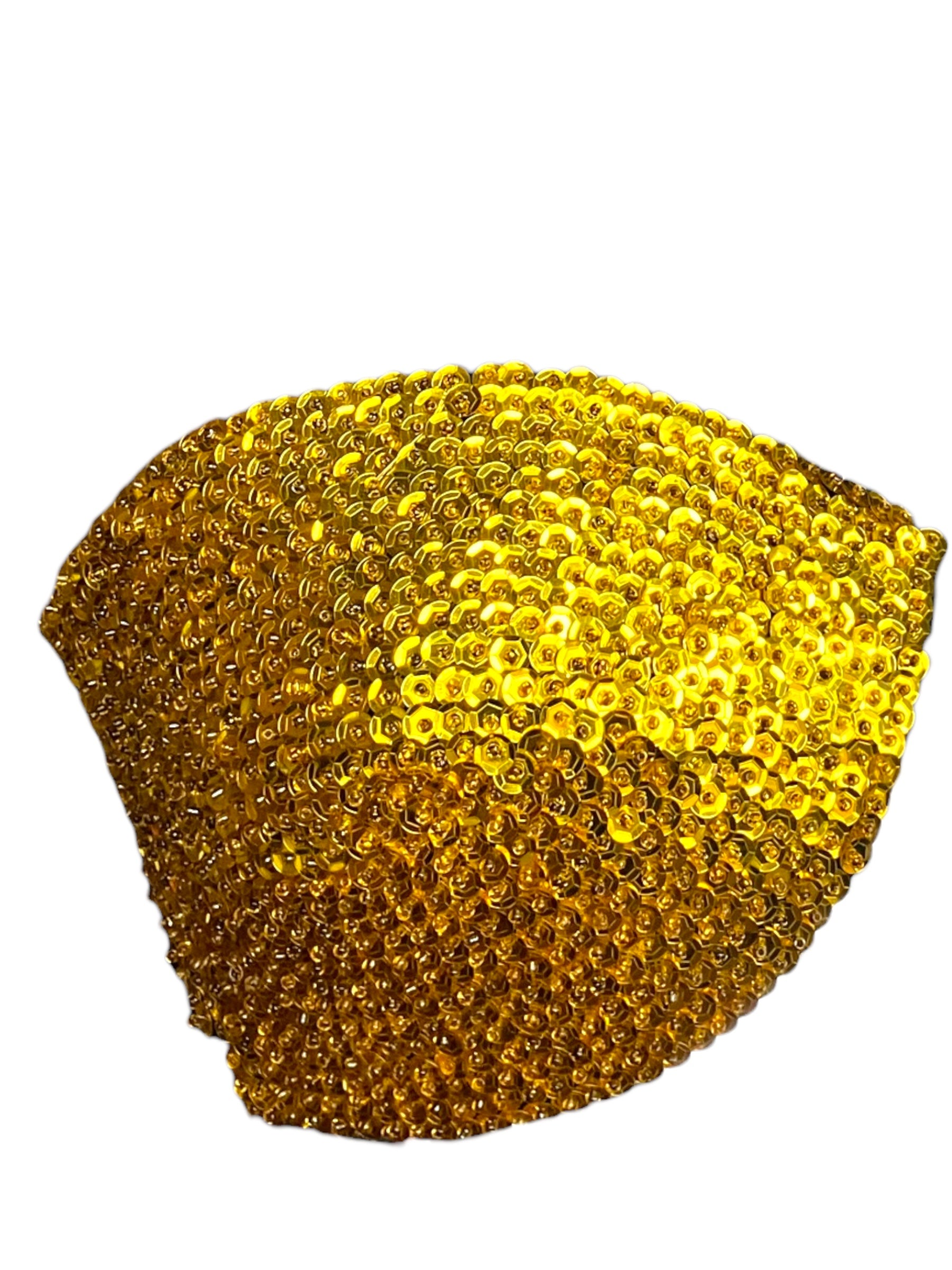 Vintage 1980s Gold Sequin Strapless Bra