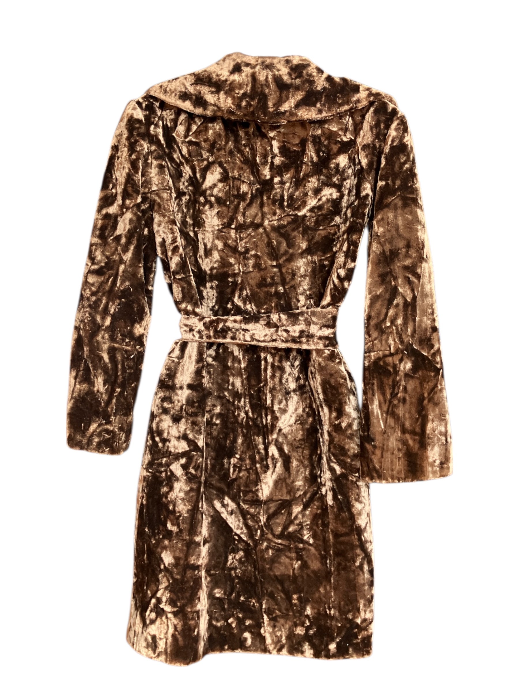 Vintage 1960s Crushed Velvet Trench Coat