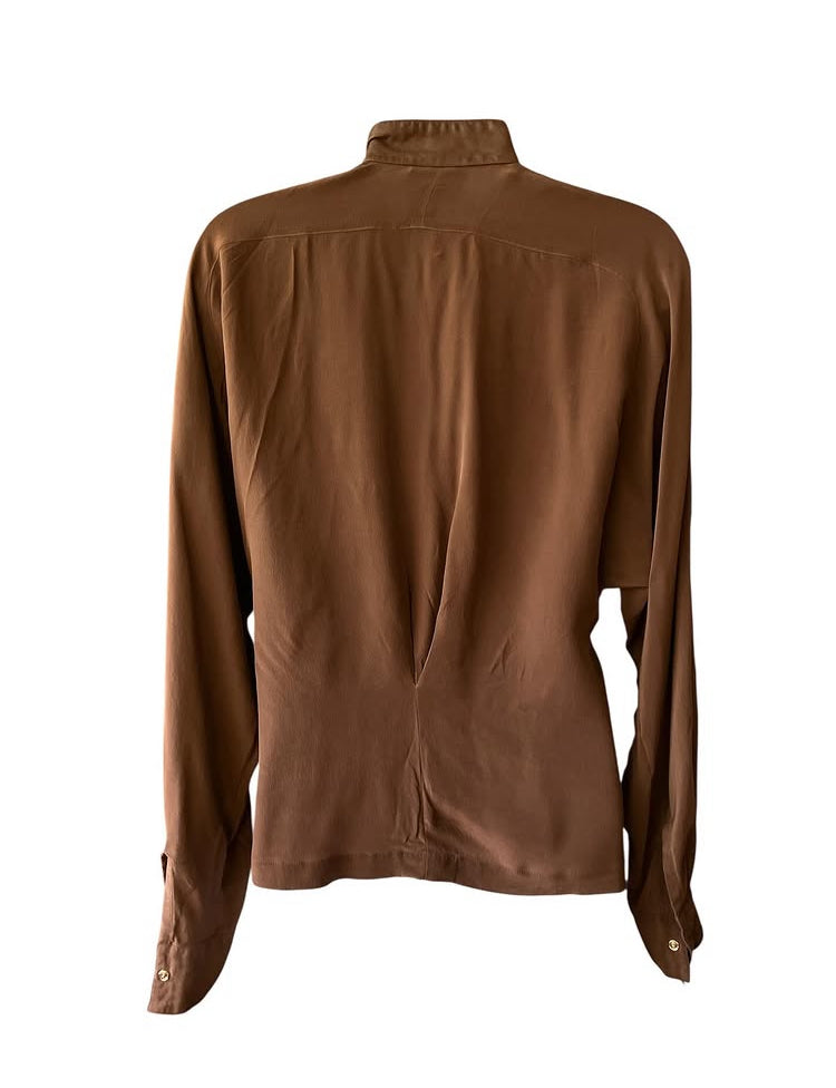 Vintage Rare Leather Silk blouse
