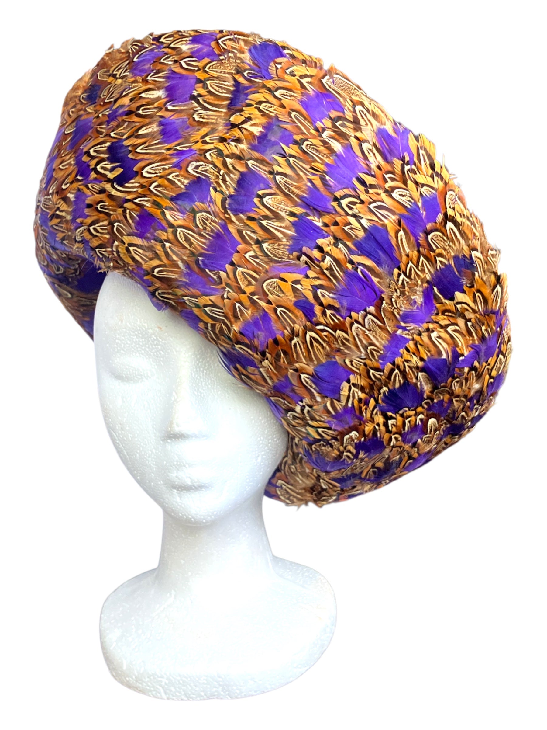 Vintage 1970s Wide Brim Mr. John Ostrich Feather Hat