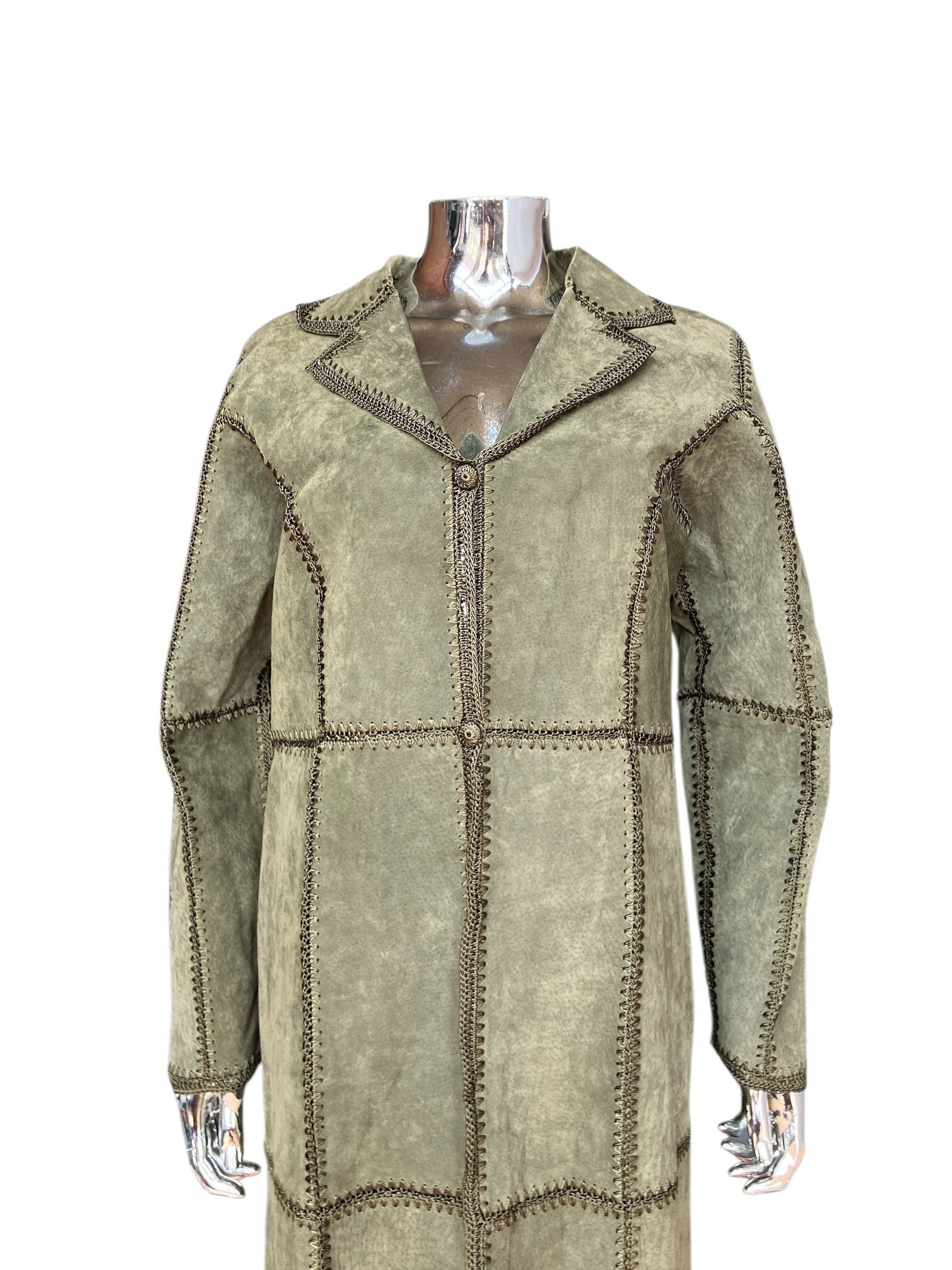 Vintage Y2K Leather Suede Trench Coat