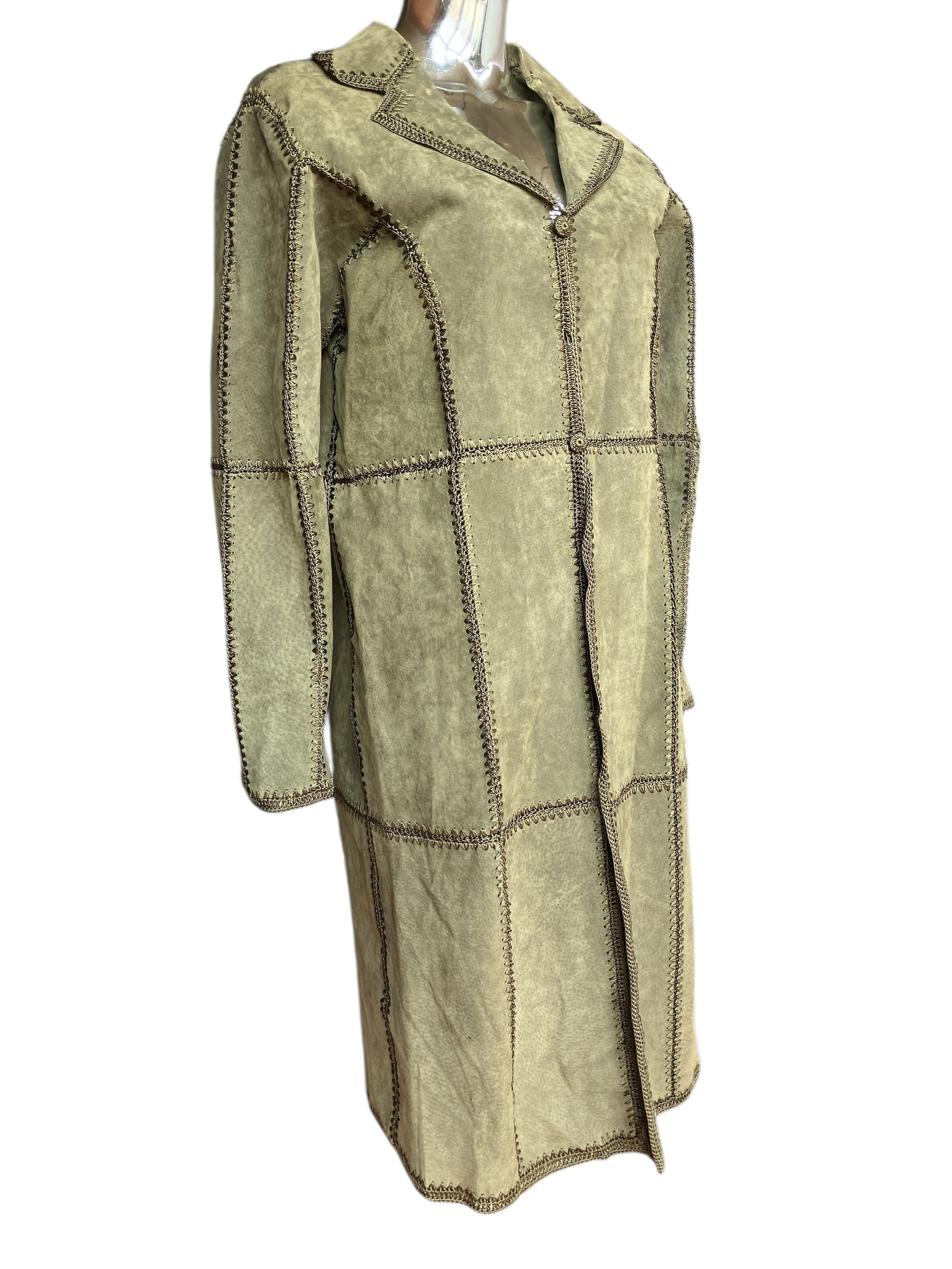 Vintage Y2K Leather Suede Trench Coat