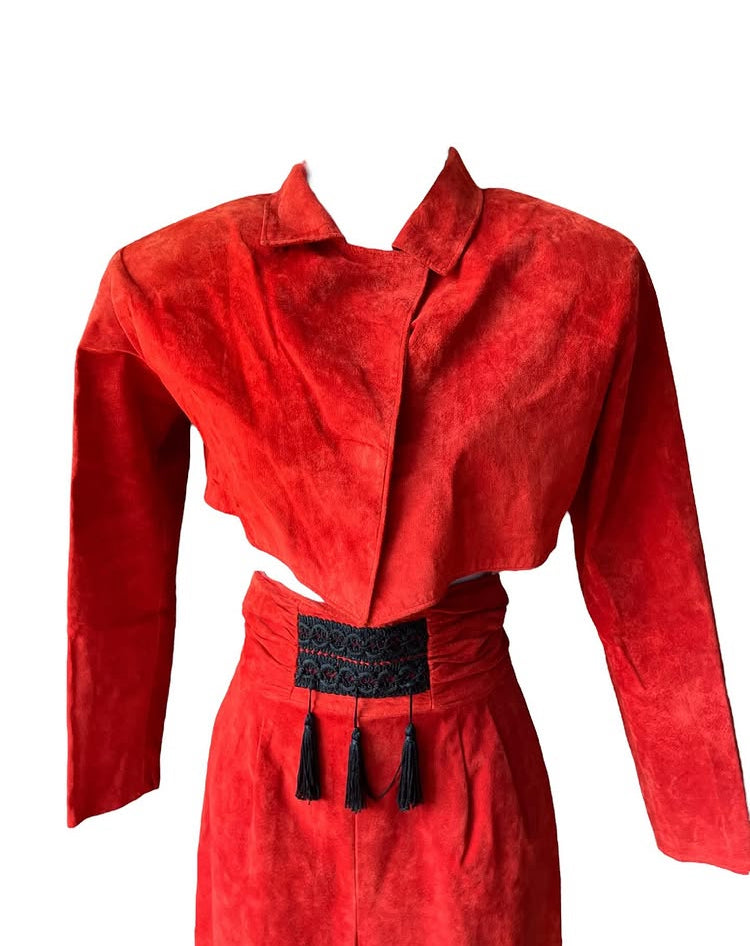 Vintage 80s Leather Rare 2piece
