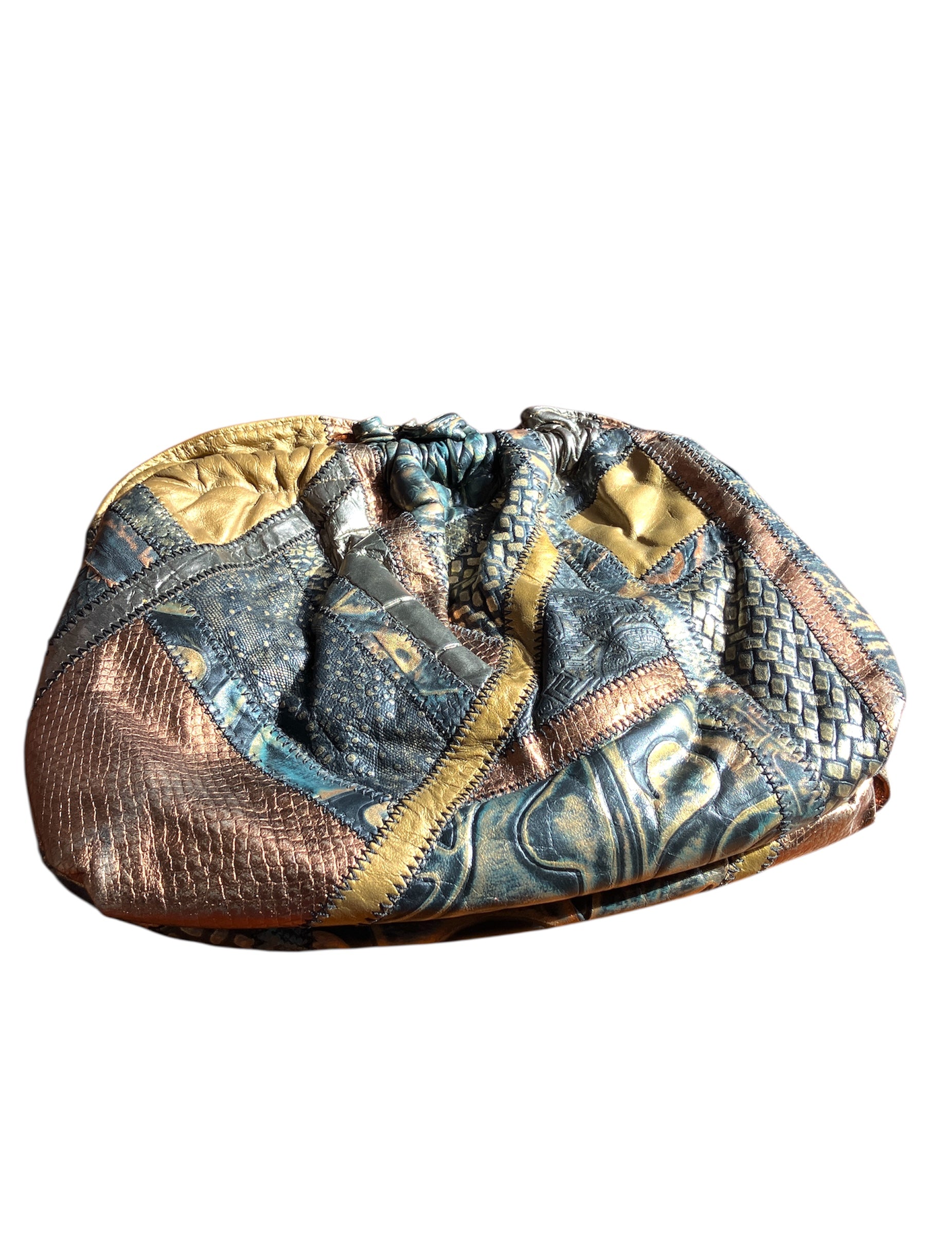 Vintage 1980s Metallic Bronze Crossbody Purse