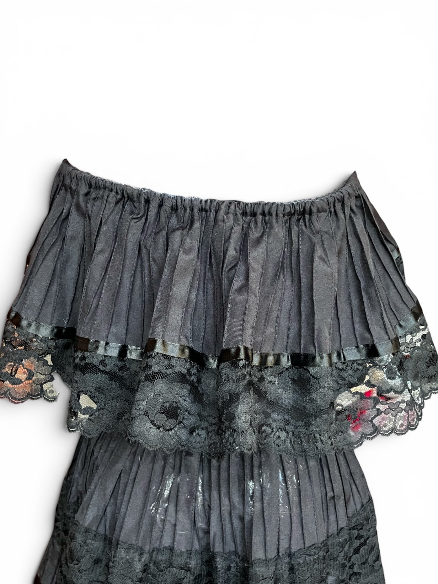 Vintage Off the Shoulder Spanish Dress