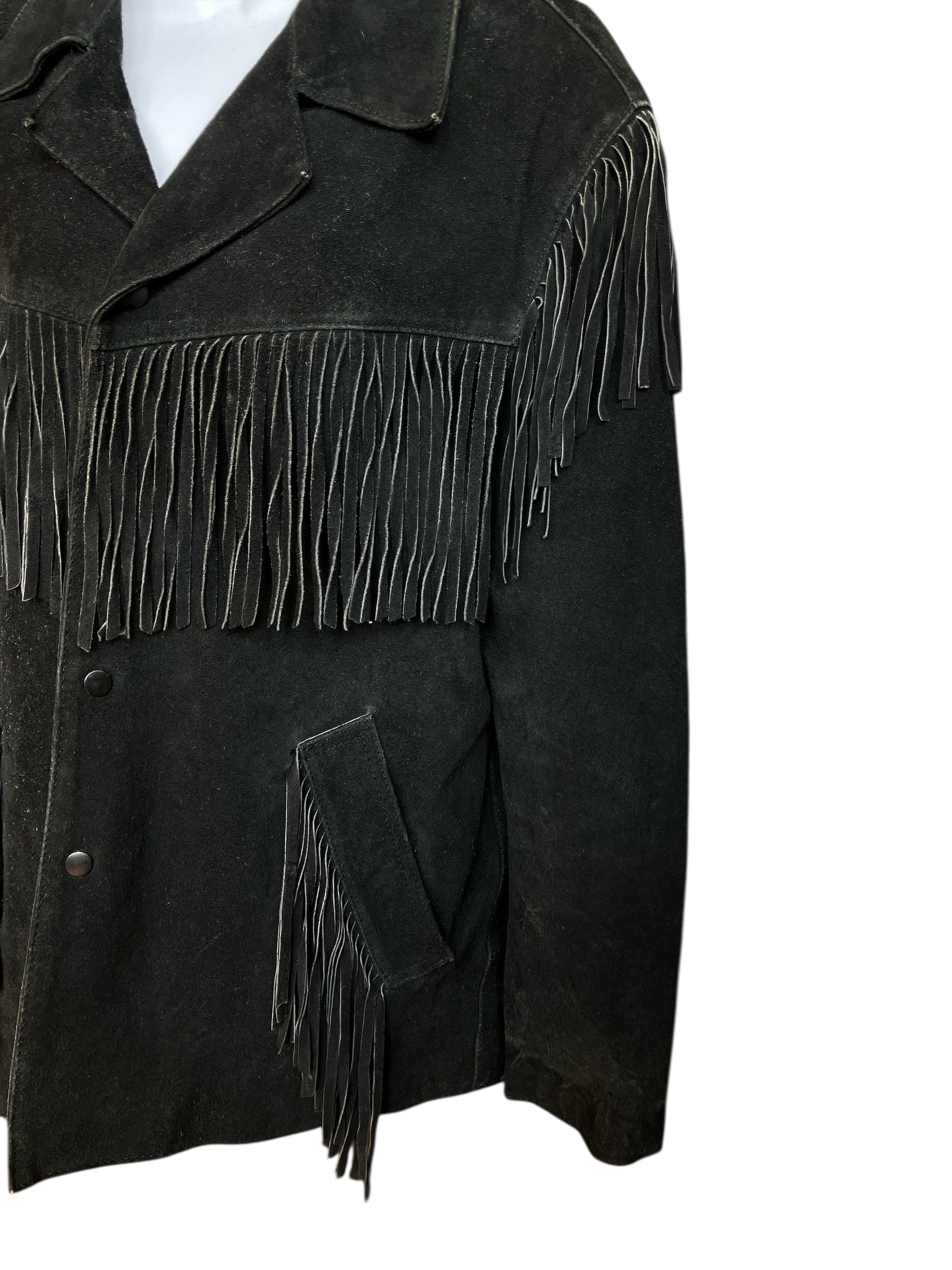 Vintage 1990s Fringe Suede Coat