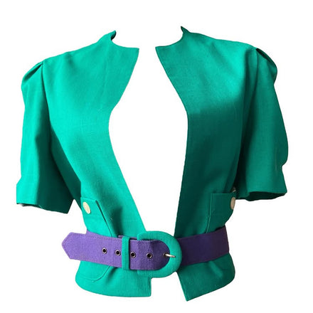 Vintage 80s Cropped Belted Jacket