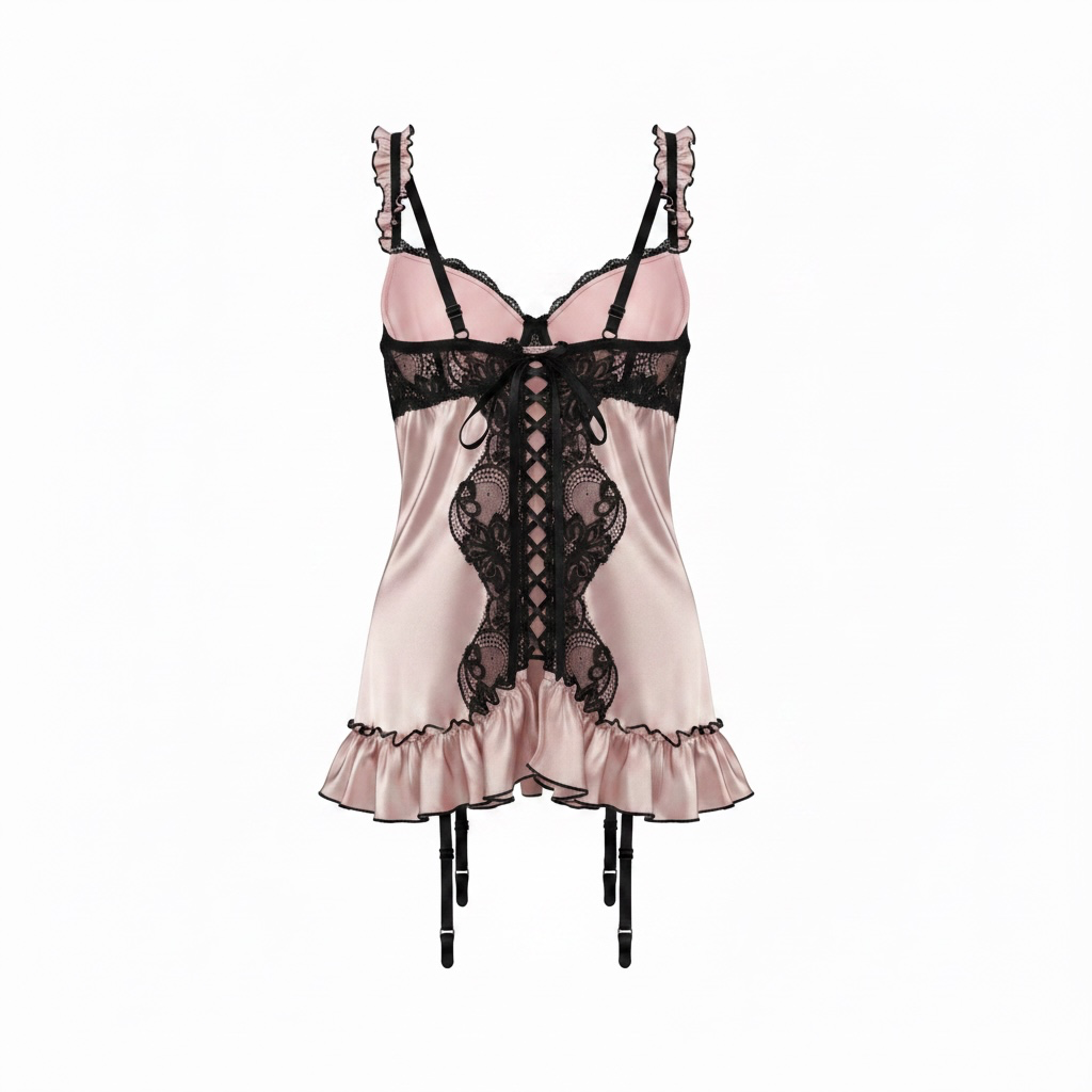 Vintage 1980s Satin Lace 2piece Set