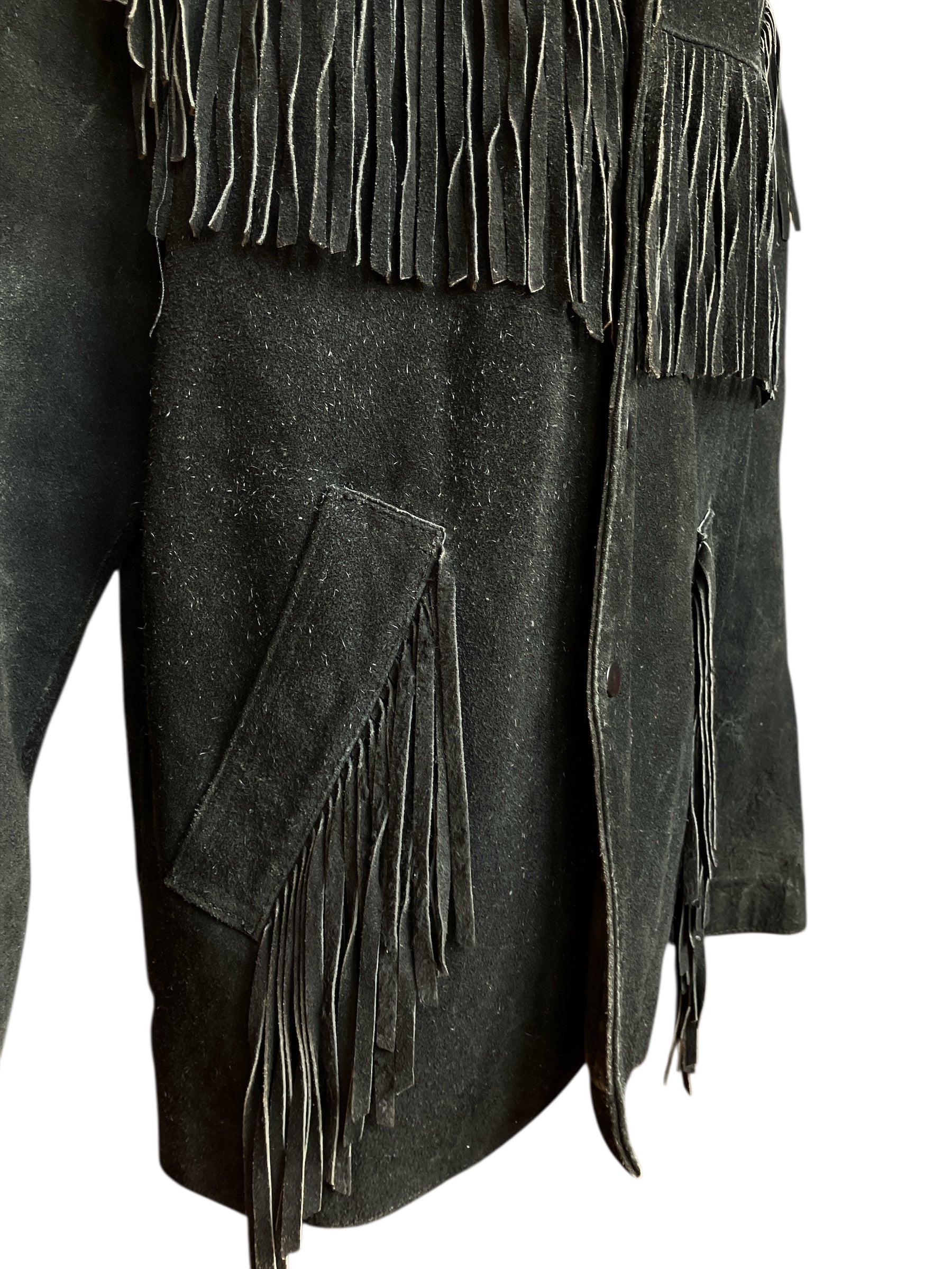Vintage 1990s Fringe Suede Coat