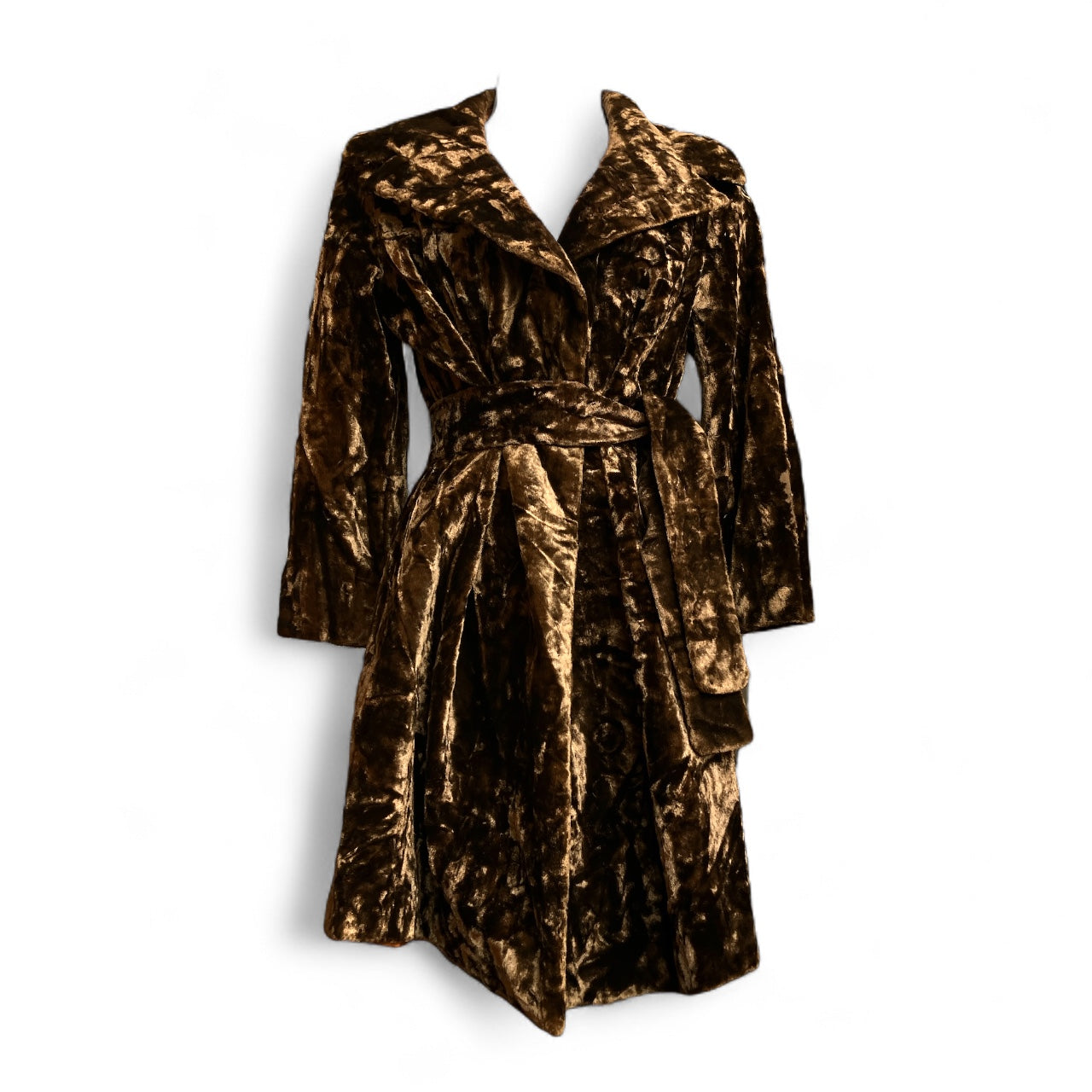 Vintage 1960s Crushed Velvet Trench Coat