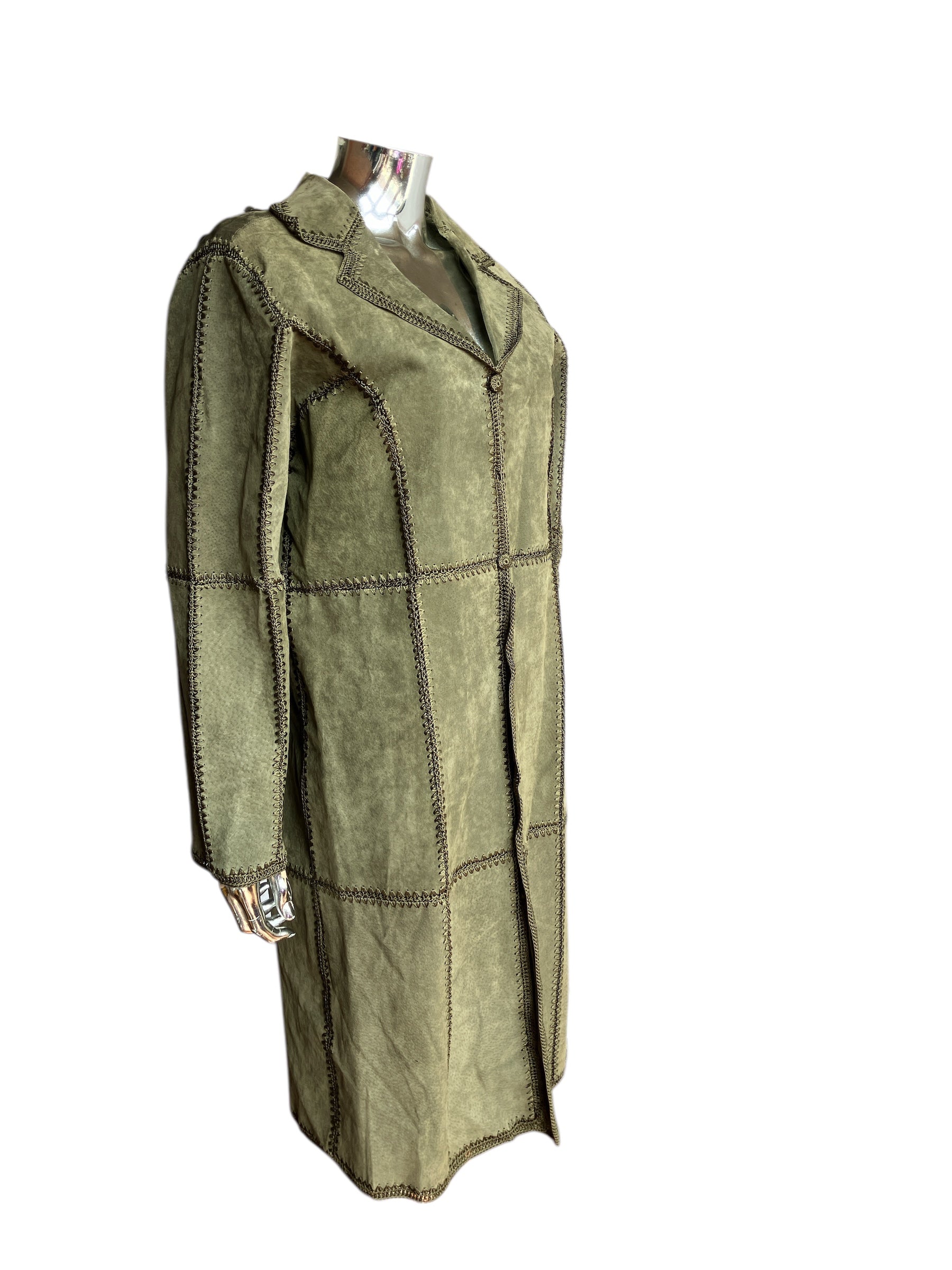 Vintage Y2K Leather Suede Trench Coat