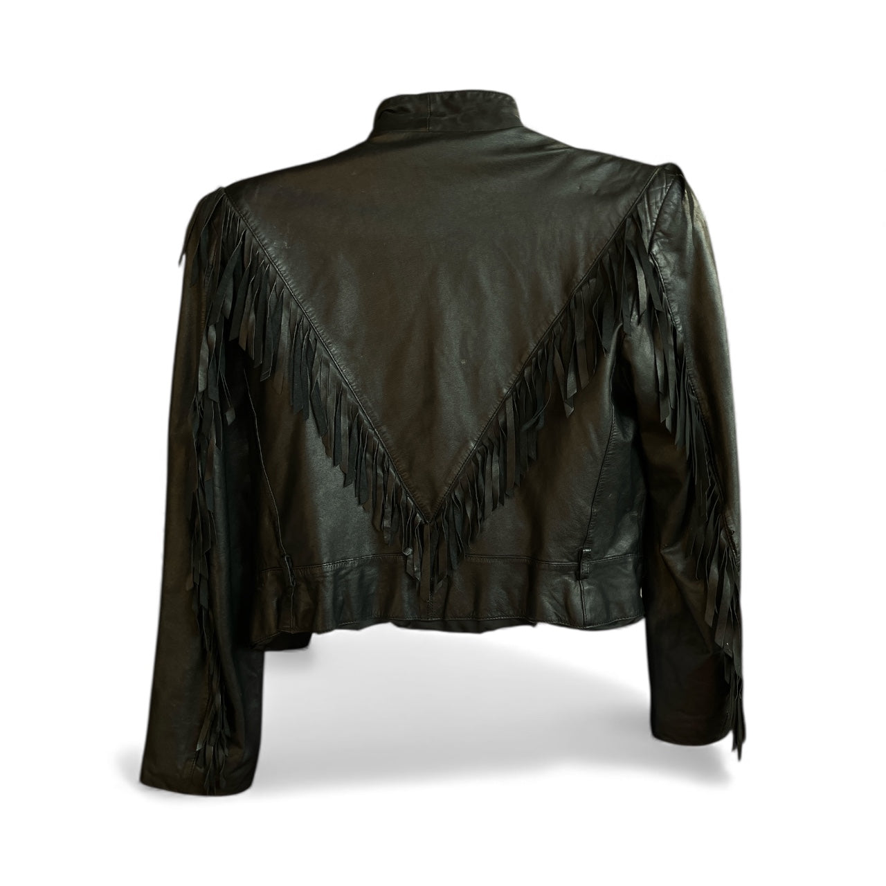 Vintage 1990s Donna Sacs Leather Cropped Jacket