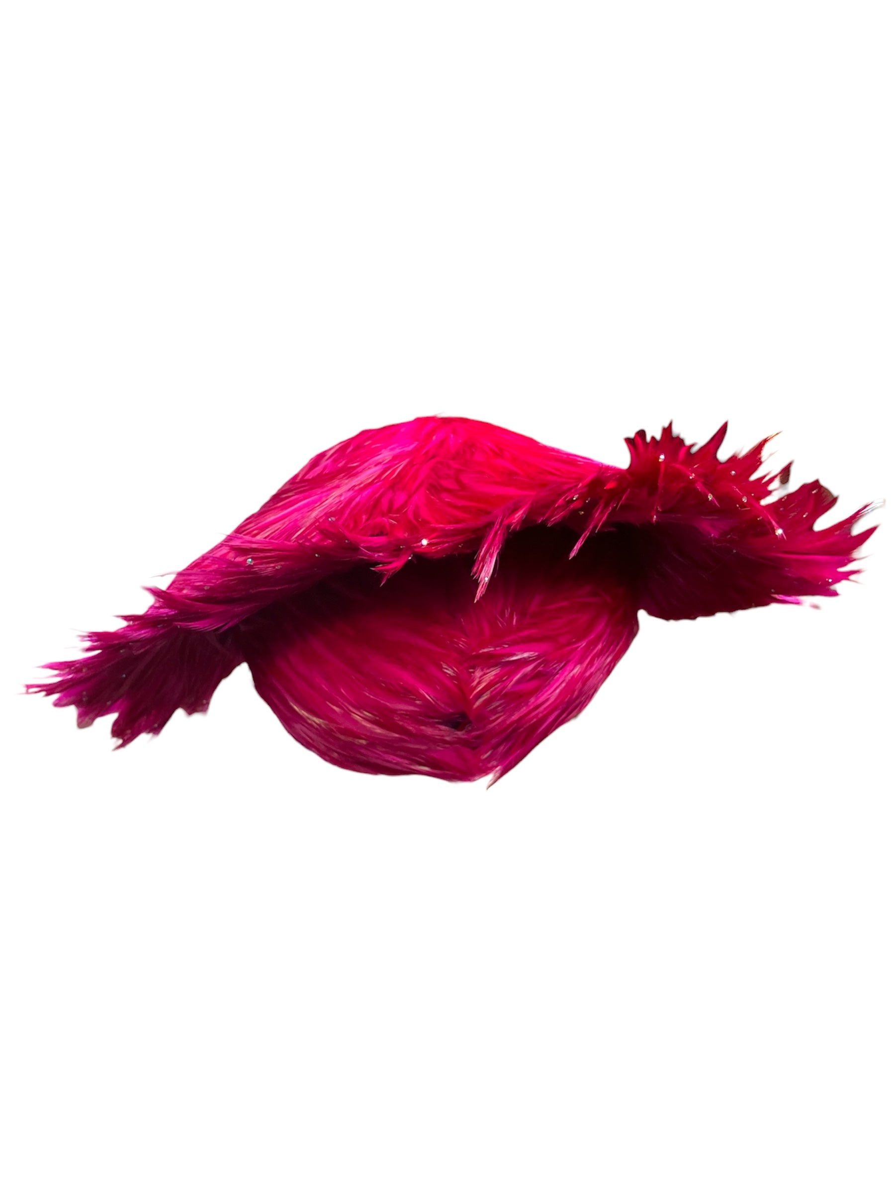 Vintage 1950s Jack McConnell Couture Rare Feather Rhinestone Halo Hat