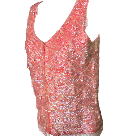 Vintage MCM 1950s Beaded Wool Knit Tank