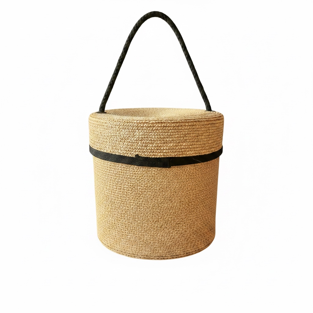 Vintage Peter Beaton Straw Circular Purse