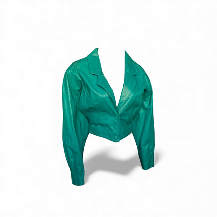 Vintage 1980s Rare Yucatán Bay Leather Cropped Jacket