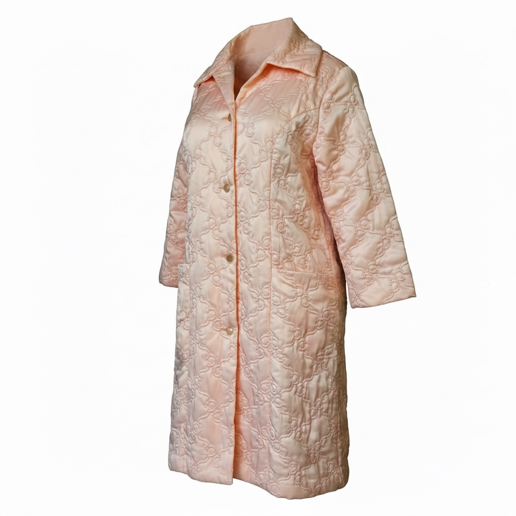 Vintage Quilted Pink Housecoat